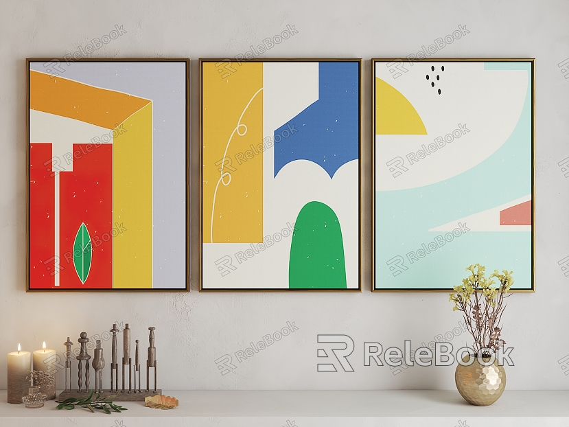 Modern abstract painting vitality cartoon poster hanging painting model