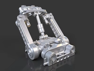 Silver Industrial Mechanical Component with Multiple Joints Bolts and Metal Connections 3d model