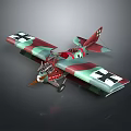 Vintage Airplane Model With Camouflage Paint Shark Mouth Design Cross Insignia And Propeller