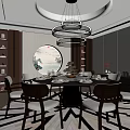 New Chinese-style private room box 3d model