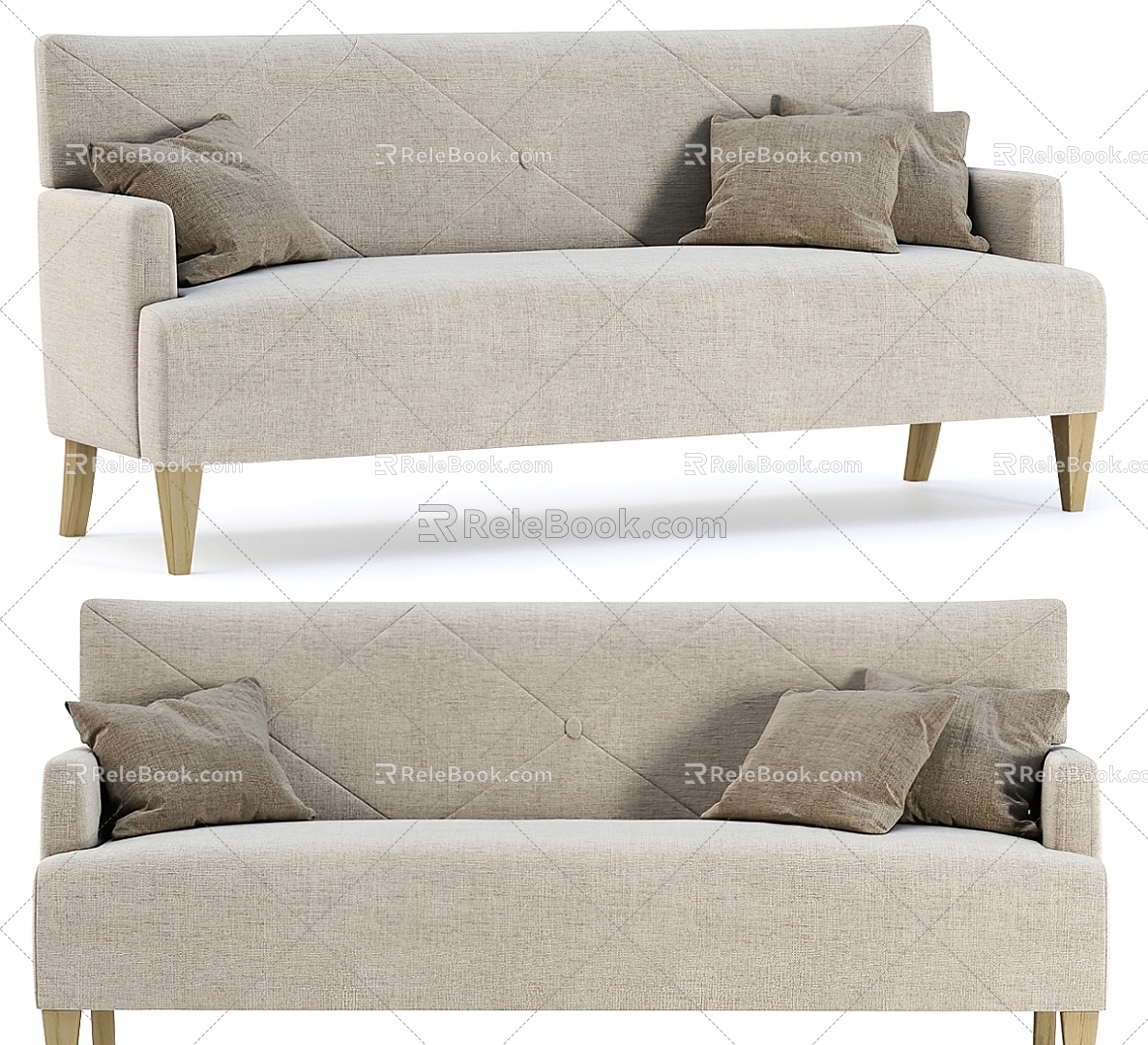 Casual Sofa Casual Sofa Living Room Sofa Double Sofa Pillow Pillow Home Furniture Simple 3d model