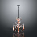 Elegant Ornate Metal Chandelier With Multiple Arms And Crystal Decorations
