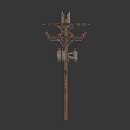 Wooden Floor Lamp Inspired By Utility Pole Design With Classic Lighting Features