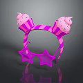Pink And Purple Animal Ear Headband With Cupcake Decorations And Star Shaped Glasses