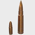 Copper Colored Bullets in Large and Small Sizes for Weapon Ammunition