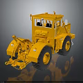 Yellow Construction Bulldozer Model With Large Wheels Front Blade And Cabin