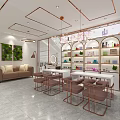 Modern Beauty Salon Interior With Styling Chairs Mirror Sofa And Product Shelves