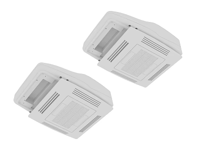 Two White Ceiling Mounted Air Conditioner Fan Efficient Cooling Ventilation 3d model