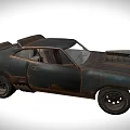Rusty Vintage Muscle Car Modified With Hood Mounted Supercharger And Worn Exterior Design