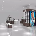 Modern RICH Retail Store Interior With Display Shelves Counter Signage And Decorative Plants