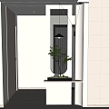 Modern Cream Style Entrance Partition Bathroom Partition Glass Partition 3d model