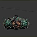 Game Movie Character With Green Ornate Armor Wing Like Structures Skeleton Decorations And Muscular Torso