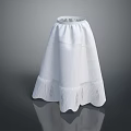 White Ruffled Skirt With Elastic Waistband And Lightweight Fabric Design
