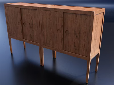Modern Wooden Entryway Console Side Cabinet With Storage Doors And Legs 3d model
