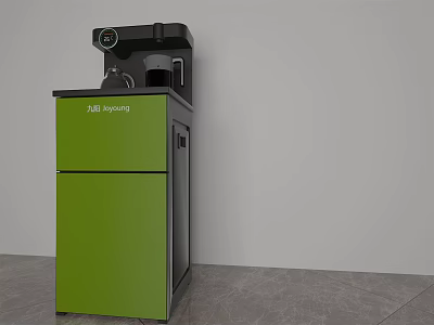 Green Cabinet With Black Daily Appliance Top For Home Kitchen Use 3d model