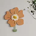 Creative Wall Clocks With Flower Shaped Design And Leaf Decoration For Home Decor 3d model