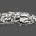 Modern Terrain Rock Terrain Rock Terrain with Light Snow 3d model