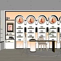 Modern Boutique Interior Design Featuring Arched Display Shelves Central Table And Product Displays