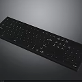 Black Full Size Computer Keyboard With Standard Key Layout And Electronic Design
