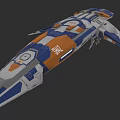 Sleek Blue And Orange Fighter Jet With Aerodynamic Design And Unique Livery