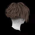 Stylish Jewelry Display On White Head Model With Brown Wig And Black Background