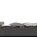 Modern Tensile Membrane Carport Structure With Multiple Parked Cars Under Blue Sky