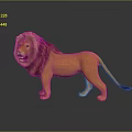 Detailed Yellow Lion Figurine With Mane In Standing Pose On Shiny Surface
