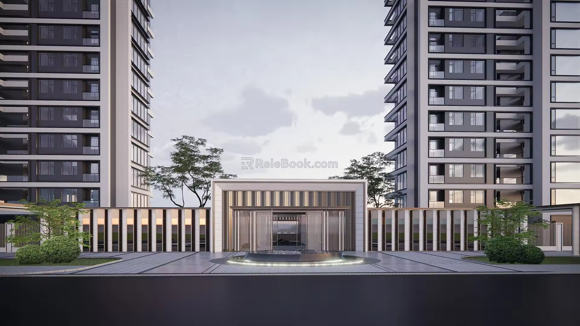 Modern gate High-end residential area gate 3d model