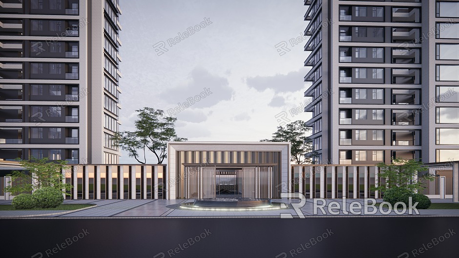 Modern gate High-end residential area gate model