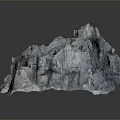 Scenic Rock Landscape Featuring Gray Color Irregular Textured And Bumpy Surface 3d model