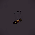 Modern Ribbed Glass Pendant Lights with Black Base Gold Accents Dark Brown Amber Green Shades