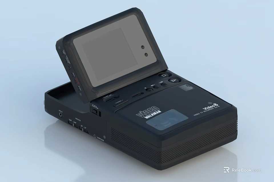 Vintage Digital VHS Video Cassette Recorder With Flip Screen And Cassette Slot 3d model 