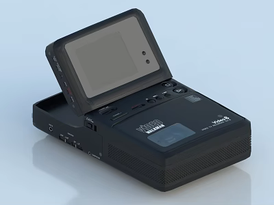 Vintage Digital VHS Video Cassette Recorder With Flip Screen And Cassette Slot 3d model