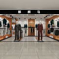 Men's Clothing Store Interior With Suits Display Racks And Fashion Mannequins