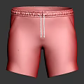 Red Casual Shorts With White Drawstring For Comfortable Everyday Wear