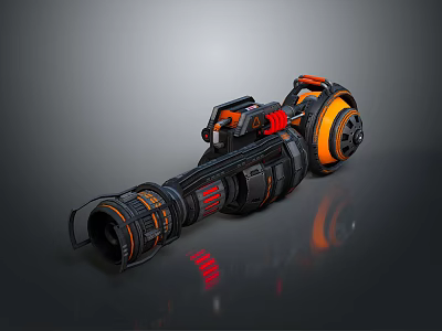 Modern Handheld Vacuum Cleaner With Black And Orange Sleek Design For Home Cleaning Use 3d model