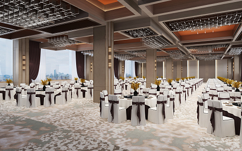 Modern Ballroom Hotel Ballroom 3d model