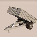 Heavy Duty Dump Trailer With Tilting Metal Bed And Large Wheels