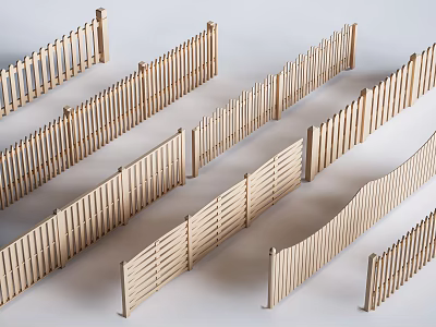 Wooden Railings With Various Styles And Designs 3d model