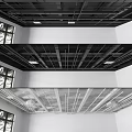Three Different Ceiling Designs With Black White Metal Frames Recessed Lights And Grid Structures