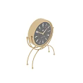 Black Dial Clock With Golden Metal Stand And Elegant Retro Decorative Design