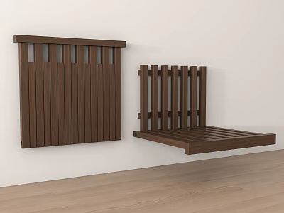 Wooden Wall Mounted Bench Design For Modern Living Room Interior Decor 3d model