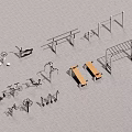 Outdoor Gym Area With Parallel Bars Pull Up Bars Exercise Benches And Dumbbells 3d model