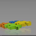 Colorful Puzzle Pieces Assembled Furniture Design With Various Bright Colors
