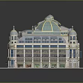 Detailed Classical Building Model With Domes Towers And Decorative Facade