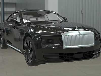 Luxury Black Rolls Royce Sedan With Sleek Design Chrome Grille And Alloy Wheels 3d model