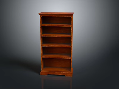 Classic Wooden Bookcase Design With Multiple Shelves And Sturdy Construction 3d model