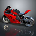 Modern Sleek Red Sport Motorcycle With Black Seat And Silver Wheels