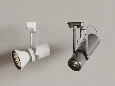 Modern White and Black Downlights and Spotlights for Interior Lighting 3d model