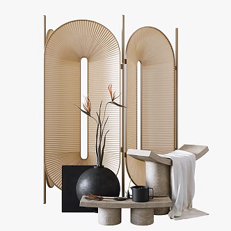 Nordic Screen Vase Ornaments 3d model
